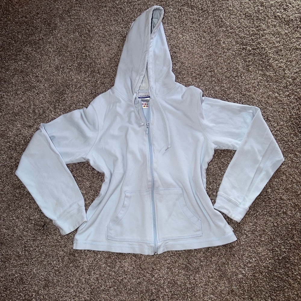 Y2K Light Blue Zip-Up Hoodie